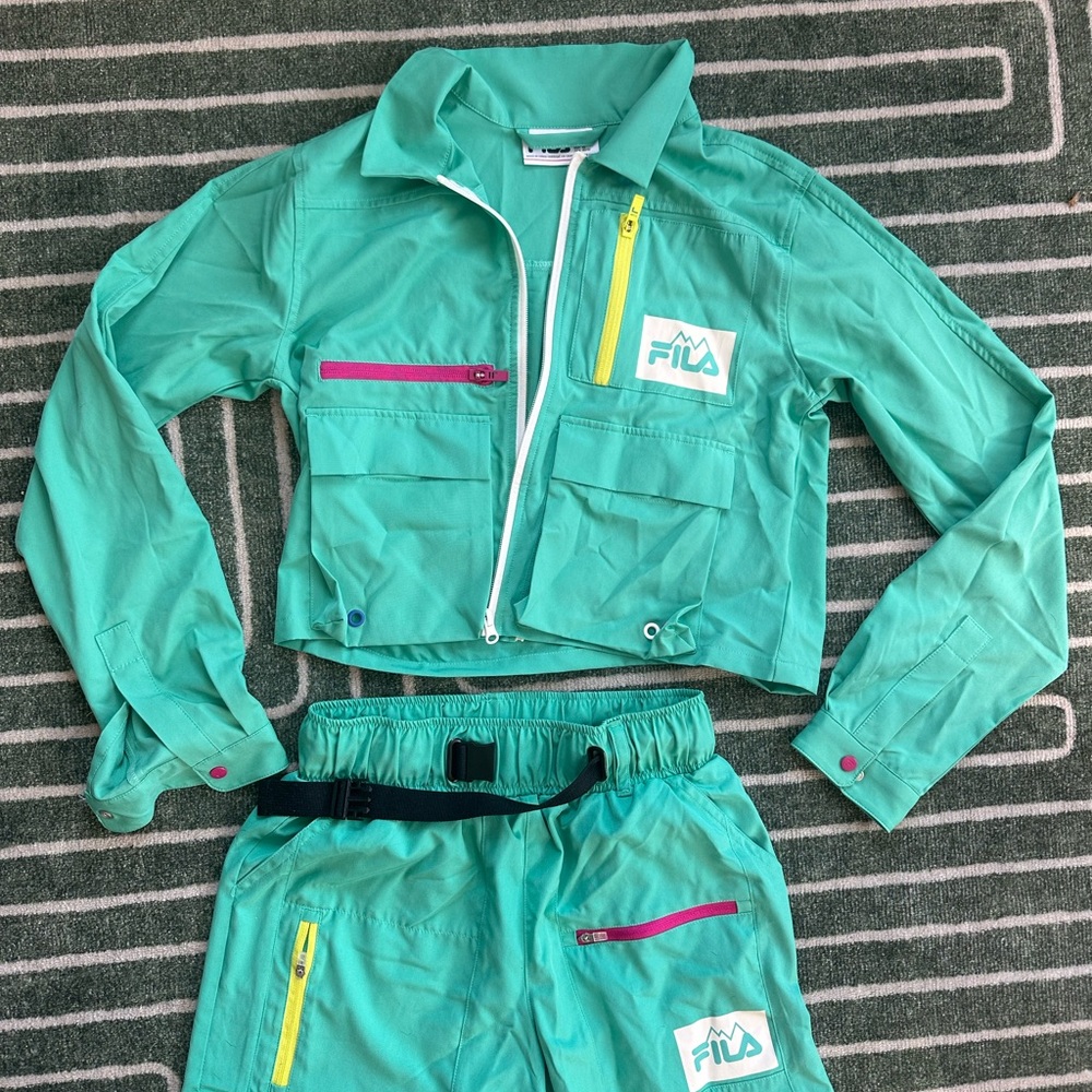 Fila Teal, Pink and Yellow Track Suit
